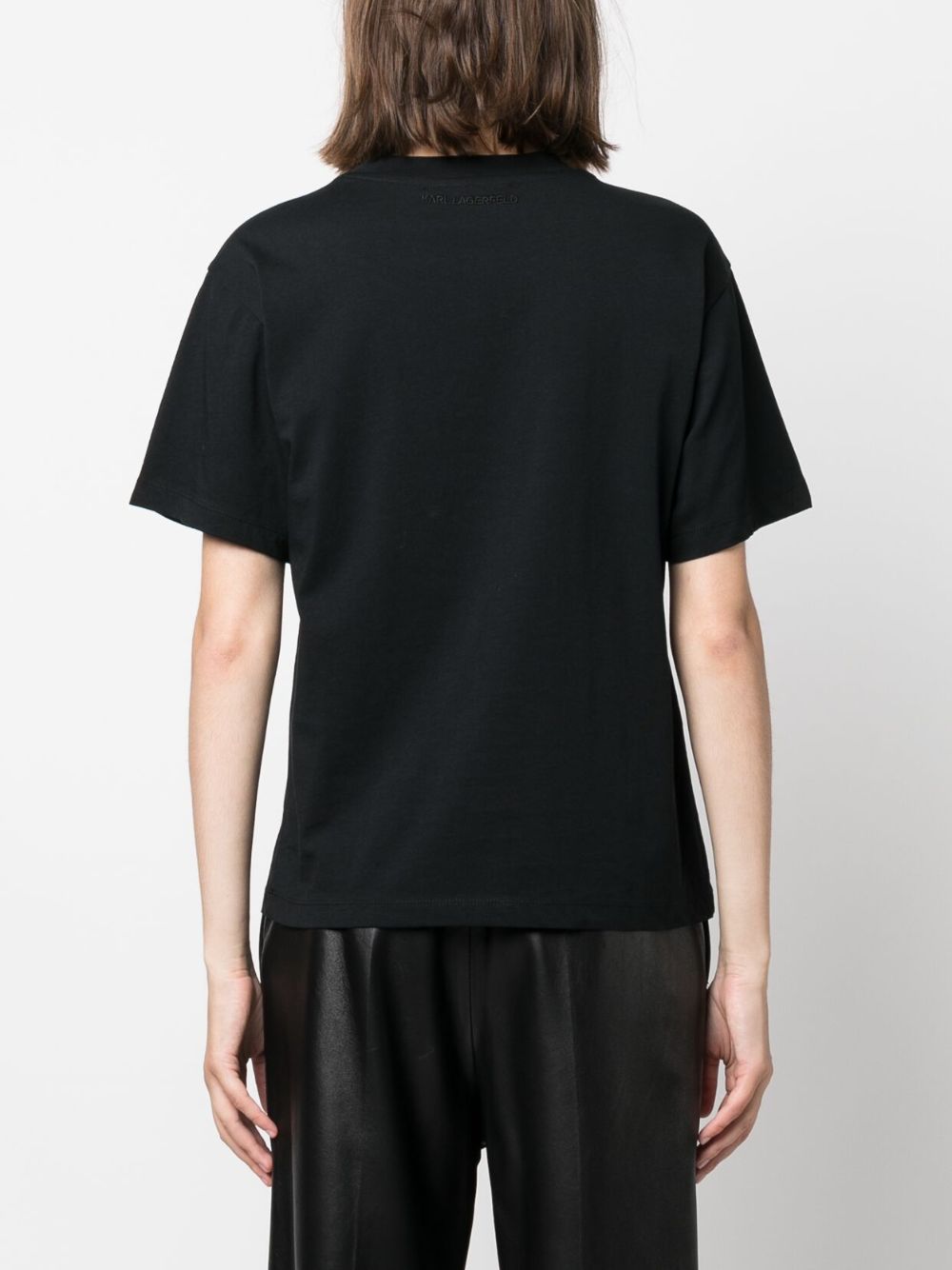 Karl Lagerfeld rhinestone-embellished organic-cotton T-shirt - Image 4