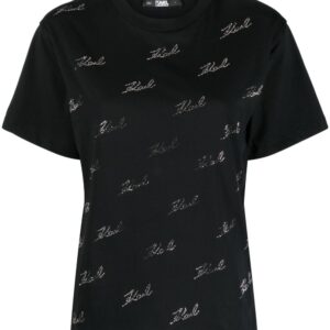 Karl Lagerfeld rhinestone-embellished organic-cotton T-shirt