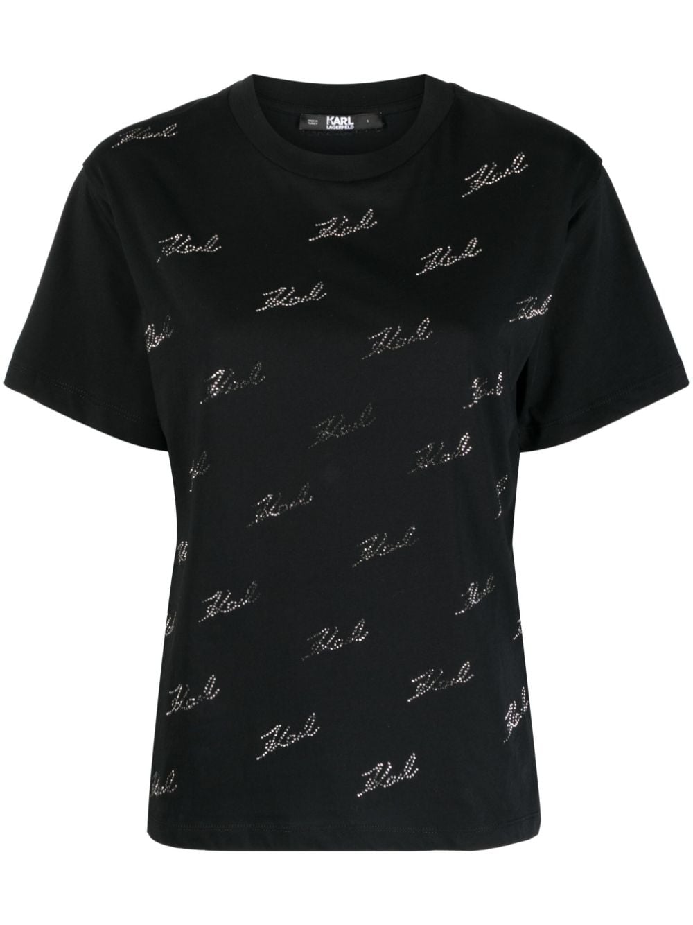 Karl Lagerfeld rhinestone-embellished organic-cotton T-shirt