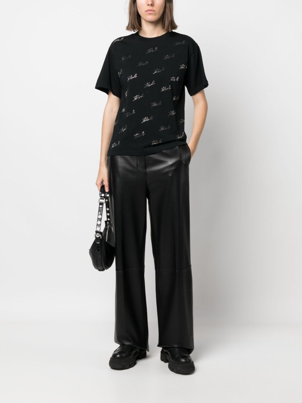 Karl Lagerfeld rhinestone-embellished organic-cotton T-shirt - Image 2