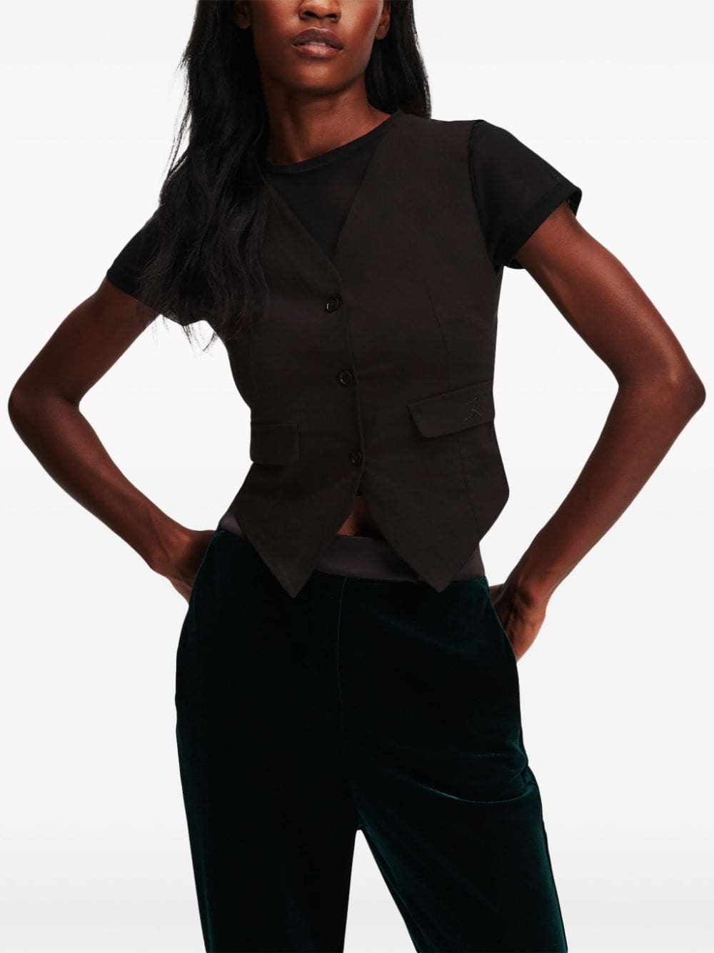 Karl Lagerfeld two-in-one waistcoat T-shirt - Image 3