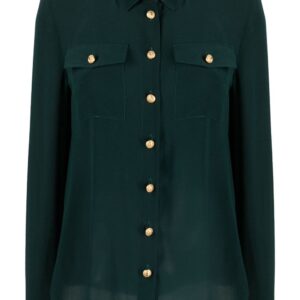Balmain padded shoulders silk blouse