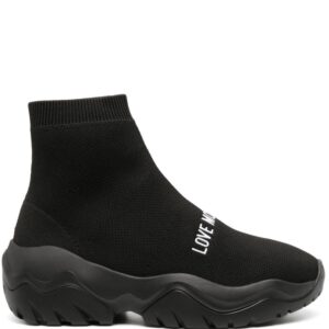 Love Moschino logo-print high-top sneakers