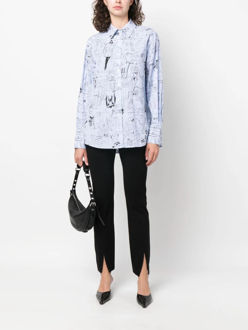 Karl Lagerfeld graphic-print striped shirt - Image 2