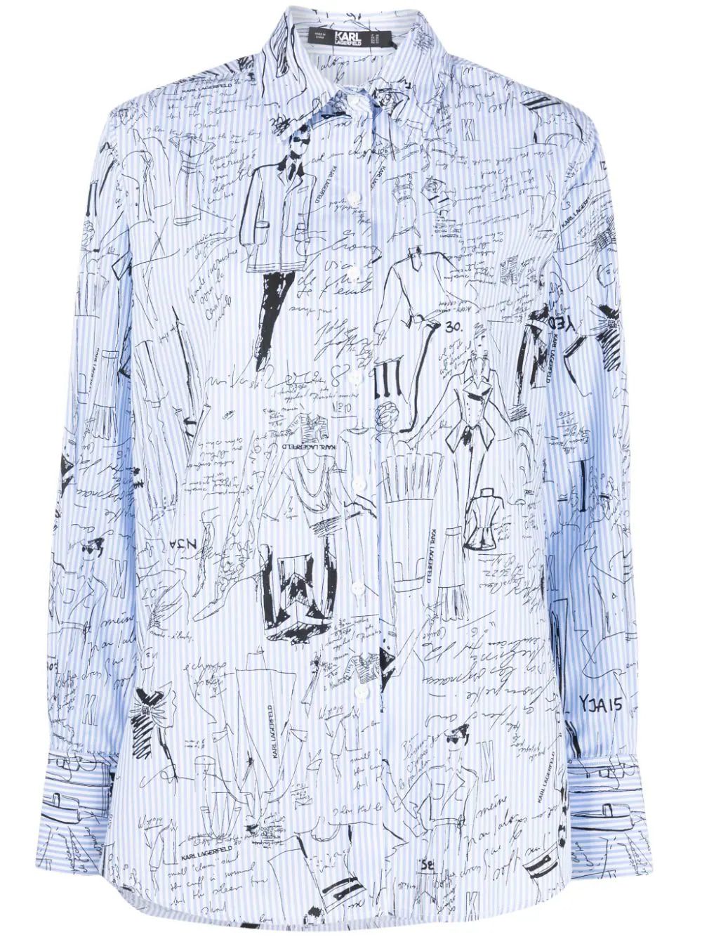 Karl Lagerfeld graphic-print striped shirt