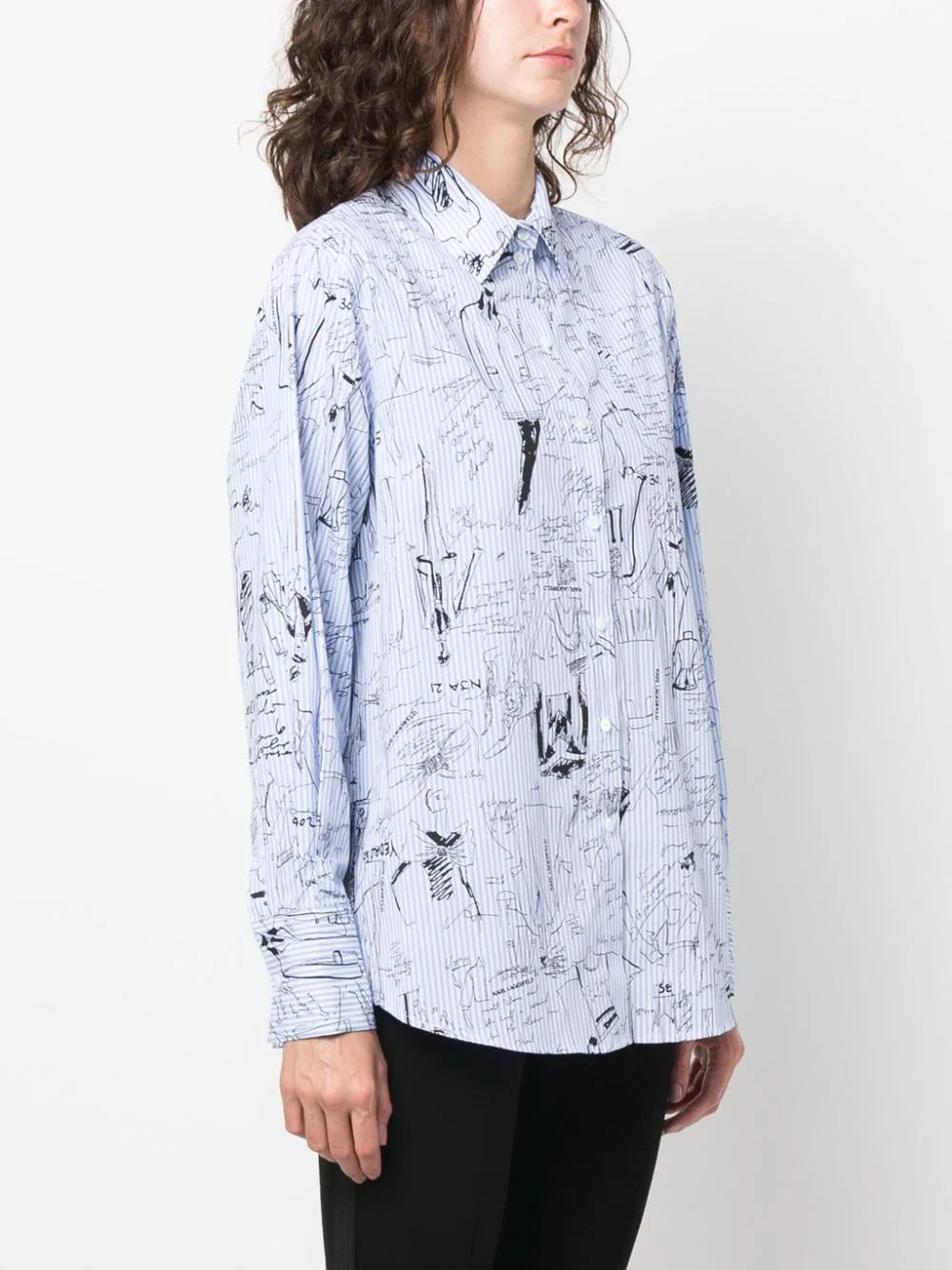 Karl Lagerfeld graphic-print striped shirt - Image 3