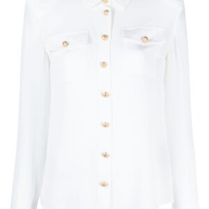 Balmain padded shoulders silk blouse
