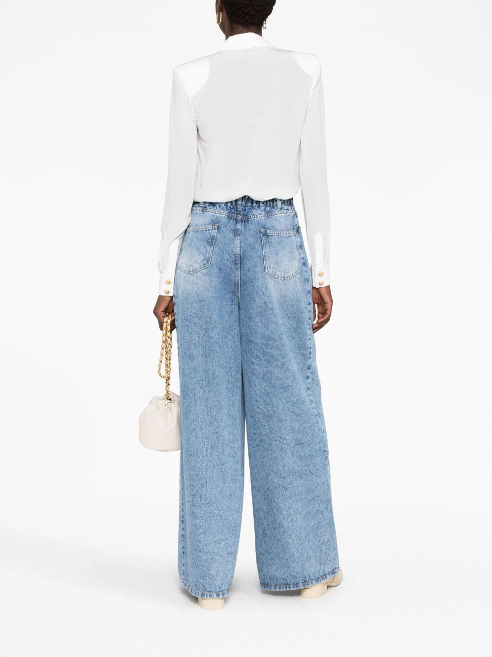 Balmain padded shoulders silk blouse - Image 4