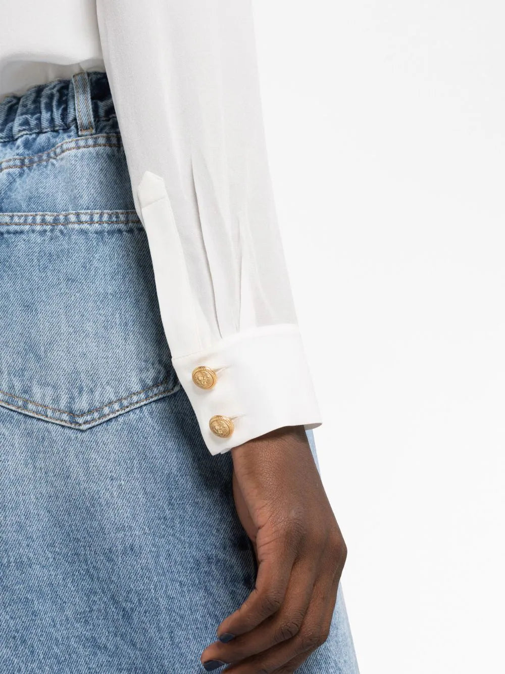 Balmain padded shoulders silk blouse - Image 3