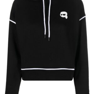 Karl Lagerfeld logo-patch drawstring hoodie