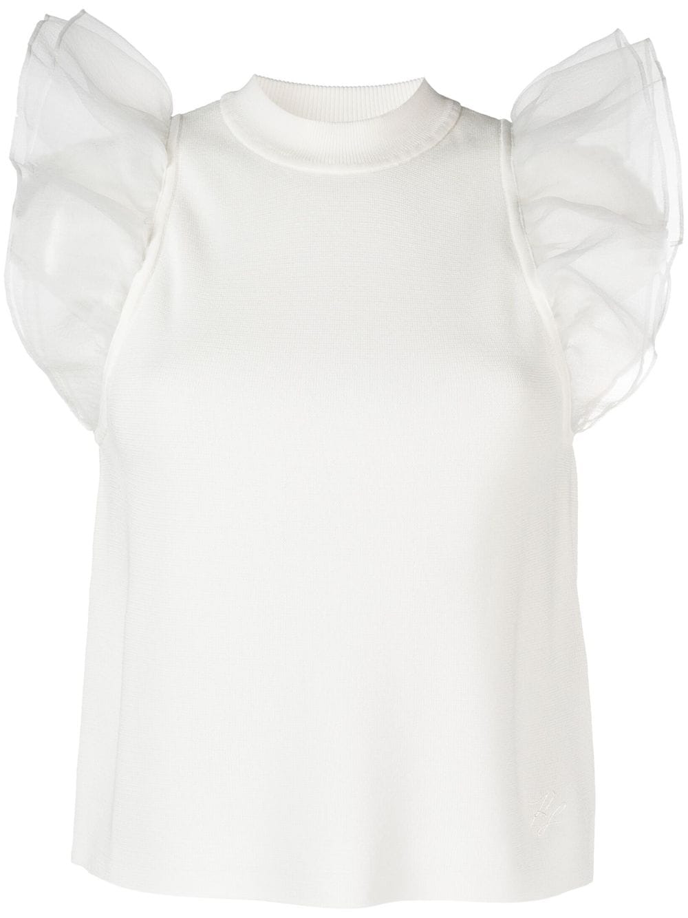 Karl Lagerfeld puff-sleeve knitted top