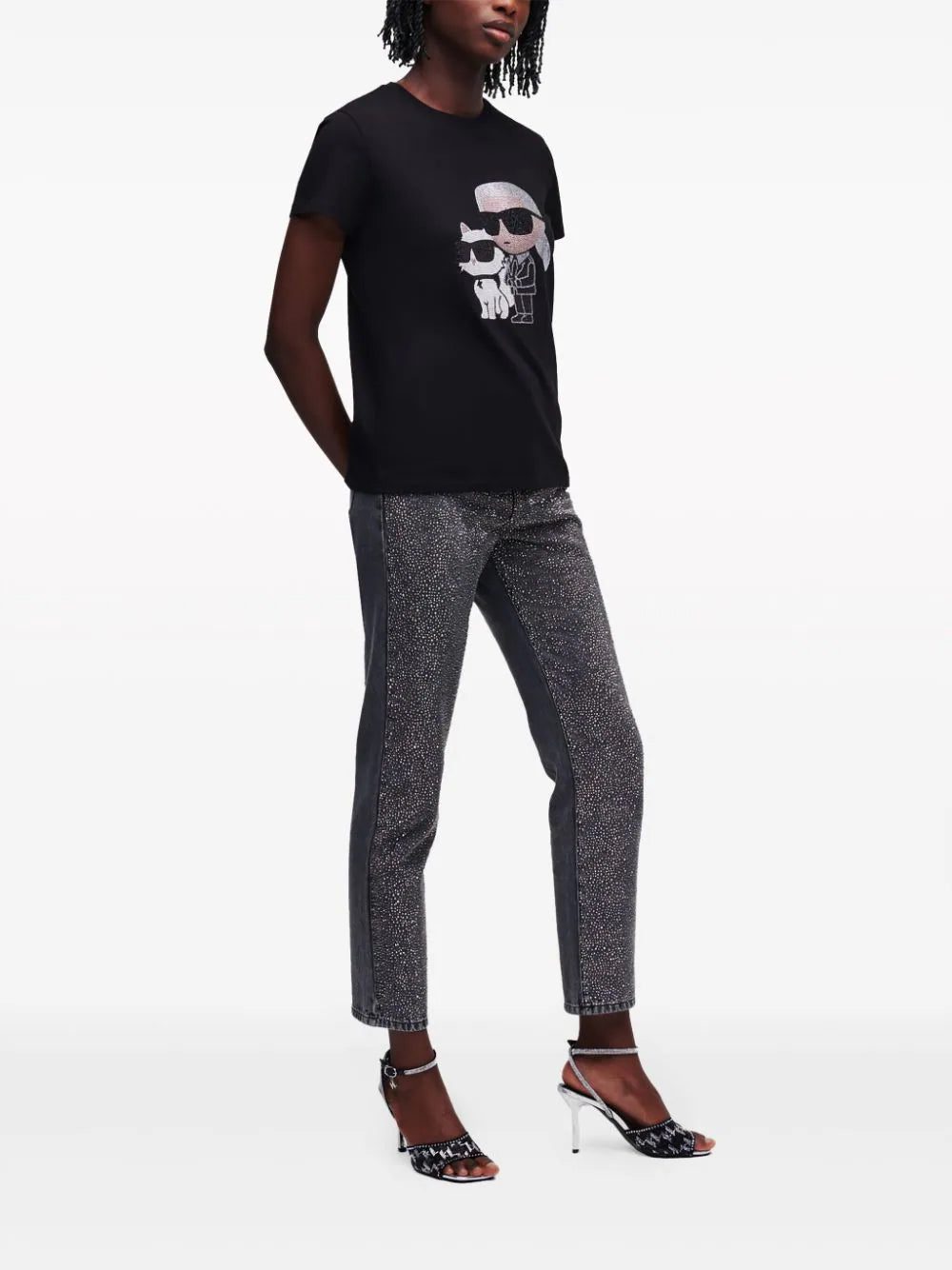 Karl Lagerfeld Ikonik rhinestone-embellished T-shirt - Image 3