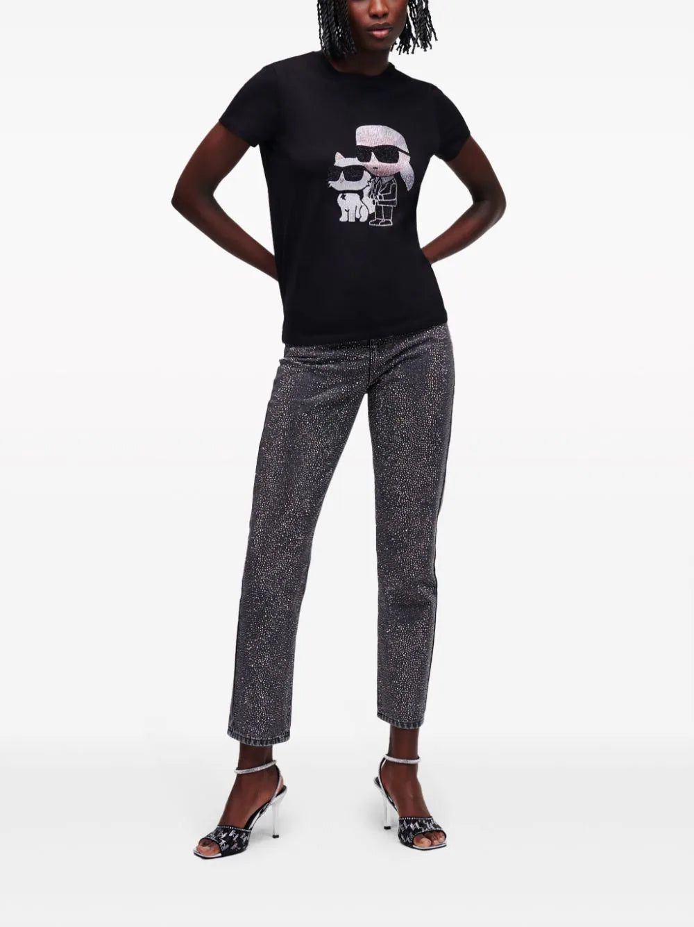 Karl Lagerfeld Ikonik rhinestone-embellished T-shirt - Image 2