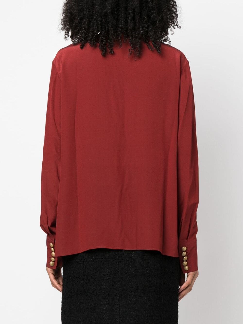 Balmain pussy-bow silk blouse - Image 4