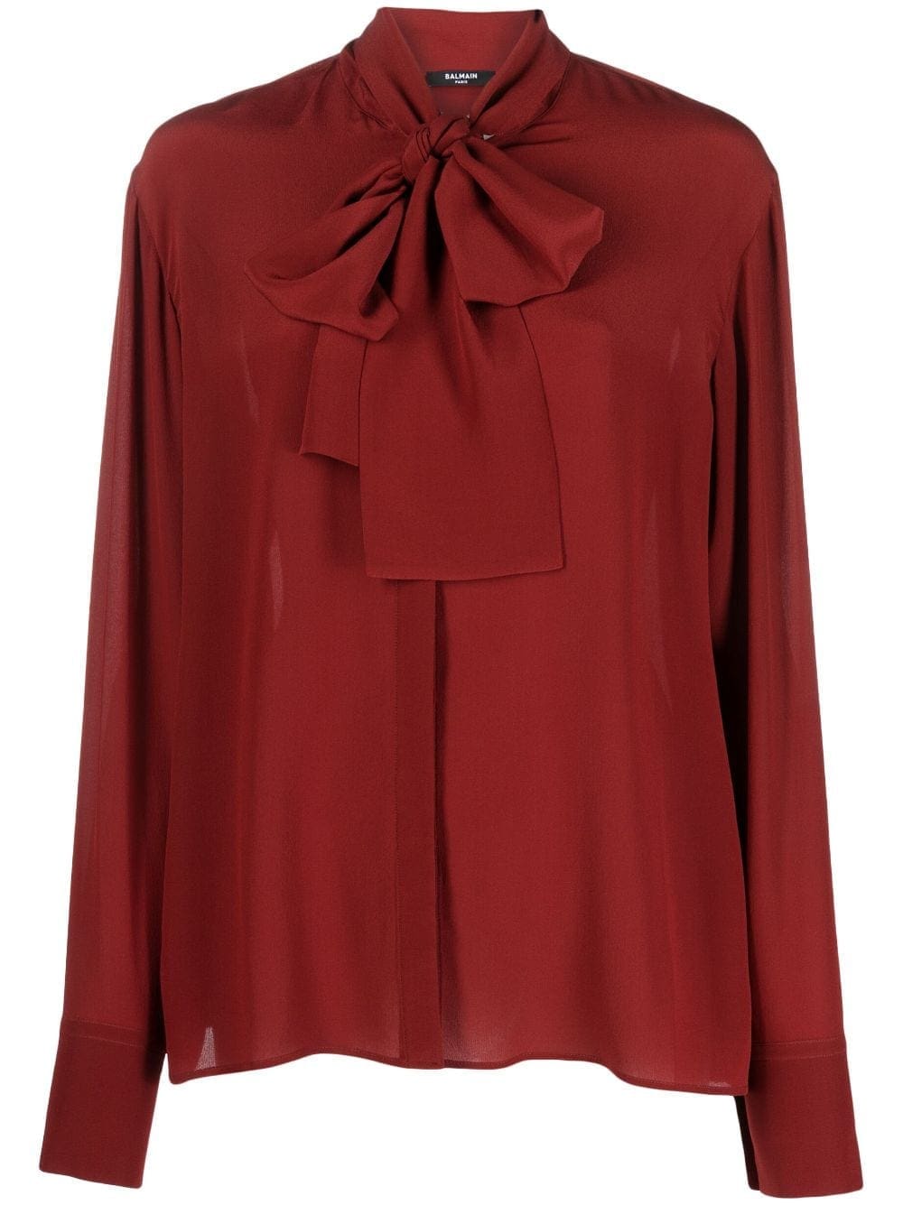 Balmain pussy-bow silk blouse