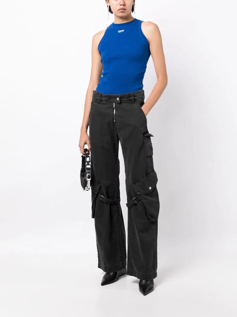 Off-White logo-print cotton-blend top - Image 2