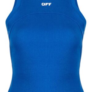 Off-White logo-print cotton-blend top