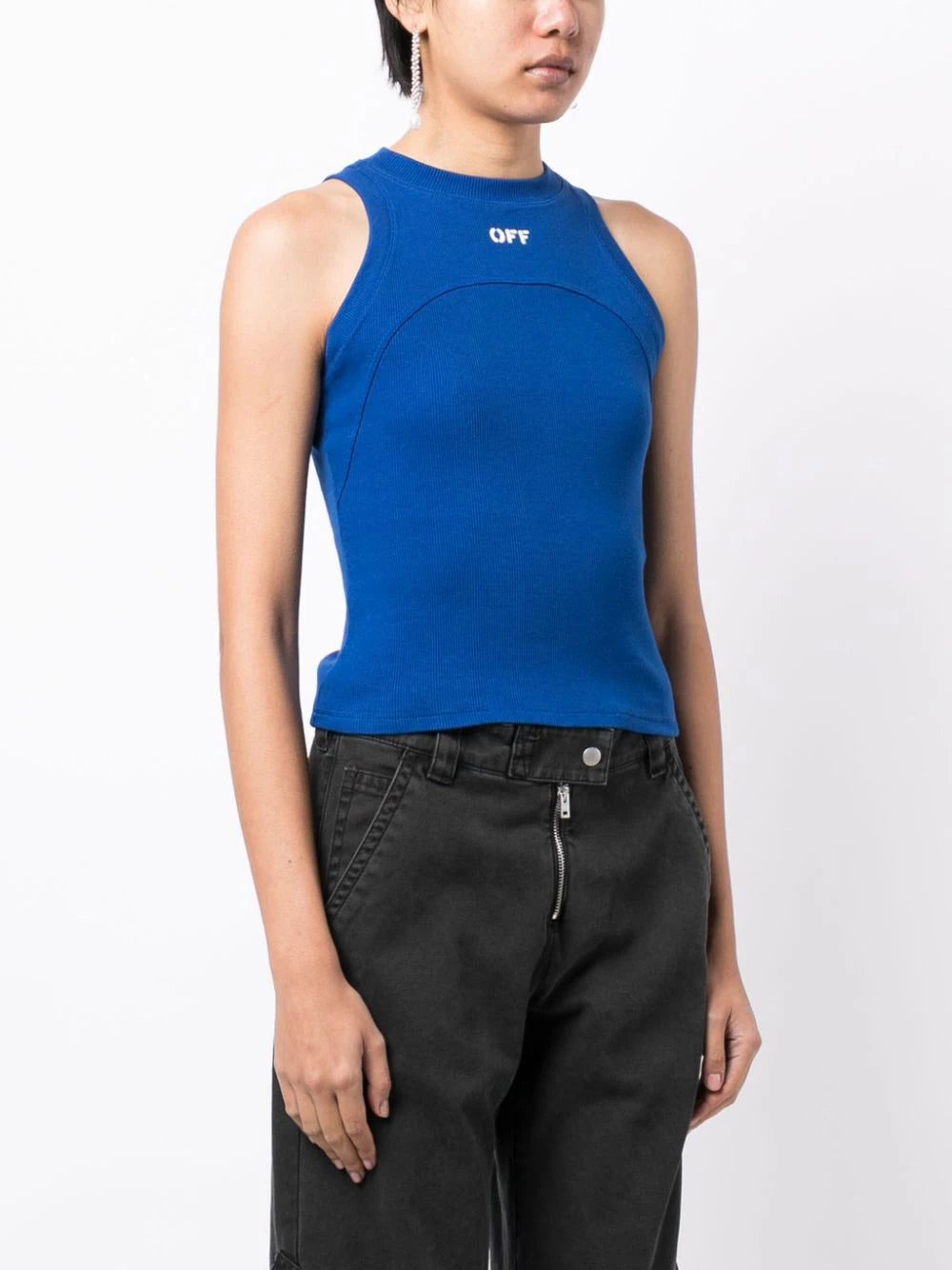 Off-White logo-print cotton-blend top - Image 3