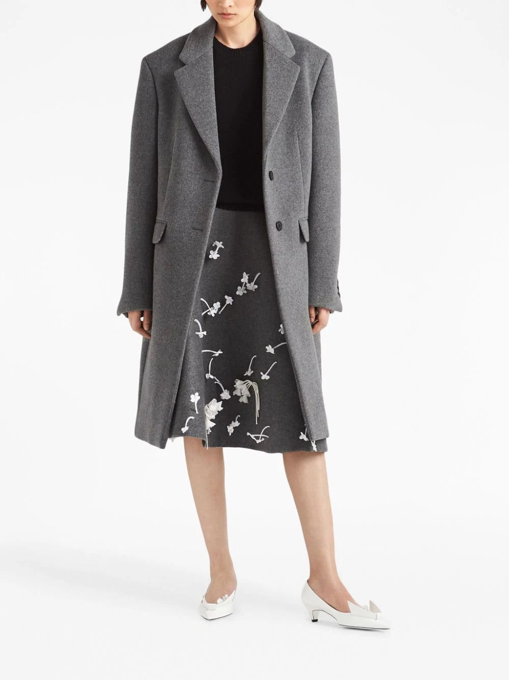 Prada embroidered velour midi skirt - Image 2