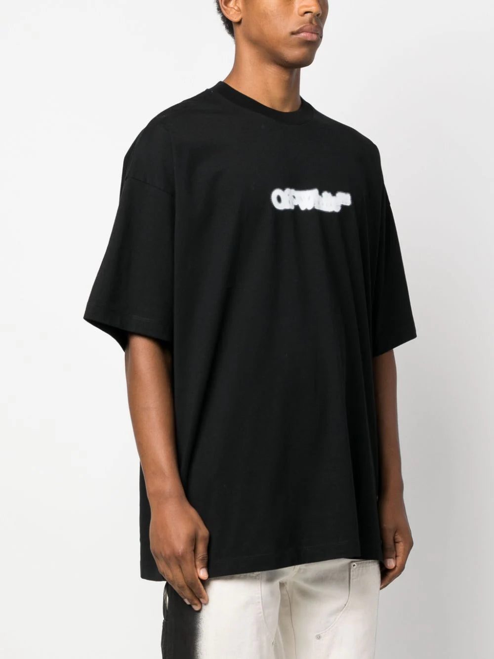 Off-White blurred logo-print cotton T-shirt - Image 3