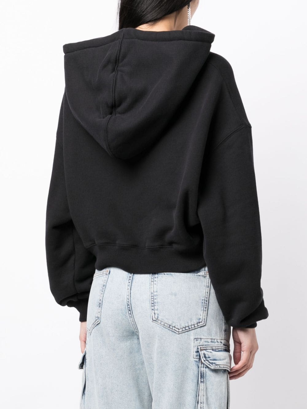 Off-White logo-print cropped hoodie - Image 4