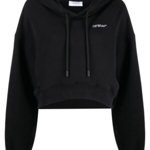 Off-White logo-print cropped hoodie