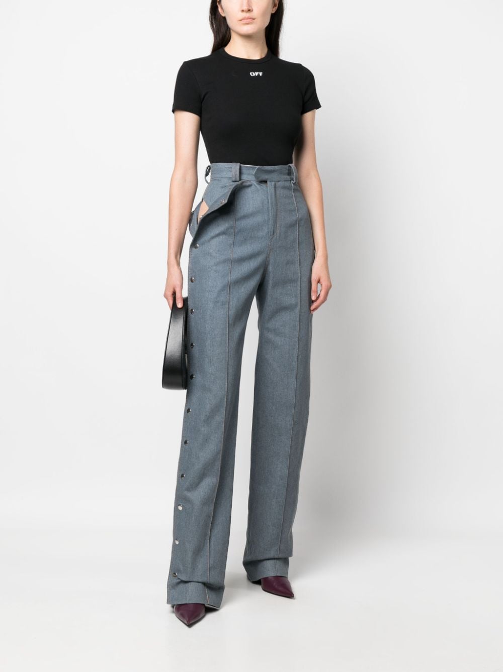 Off-White logo-print cotton-blend T-shirt - Image 2