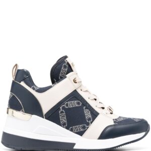 Michael Kors lace-up leather-trim sneakers