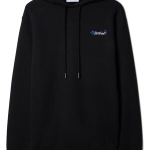 Off-White floral-embroidered Arrows cotton hoodie