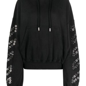 Off-White Diag-eyelet cotton hoodie