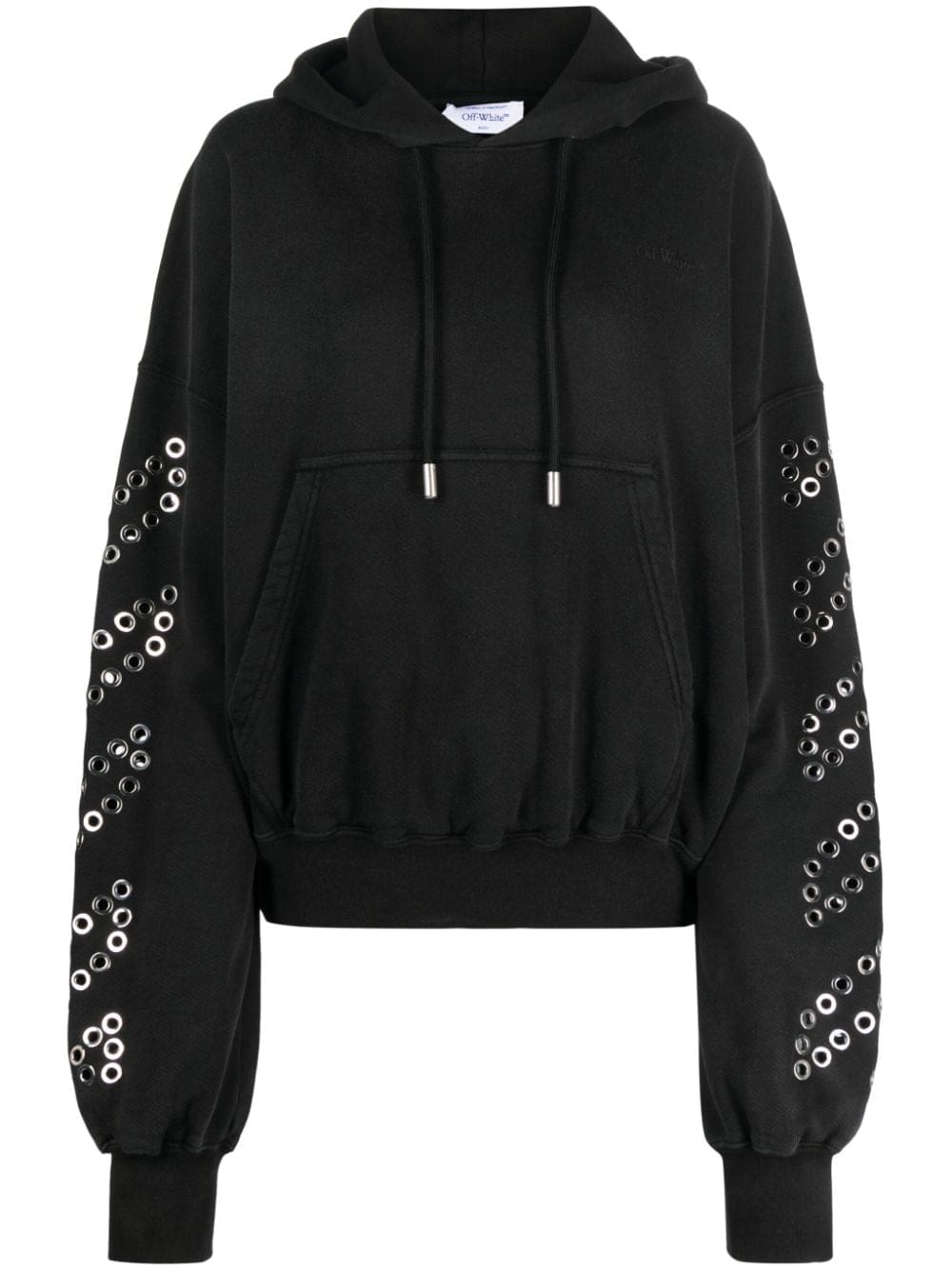 Off-White Diag-eyelet cotton hoodie