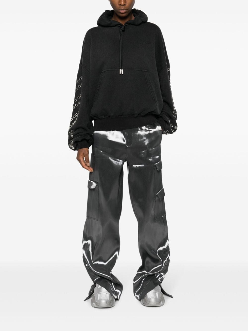 Off-White Diag-eyelet cotton hoodie - Image 2
