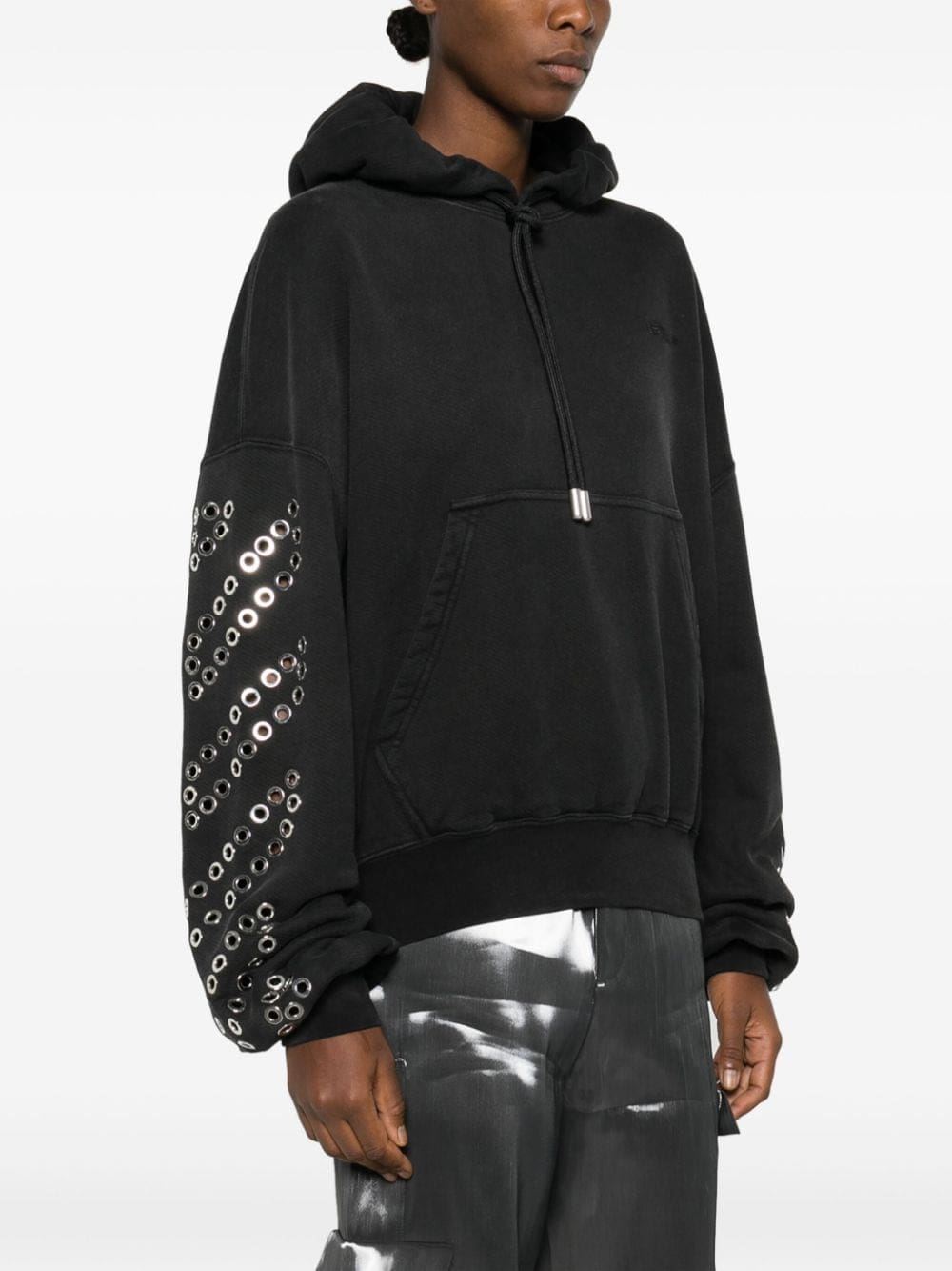 Off-White Diag-eyelet cotton hoodie - Image 3