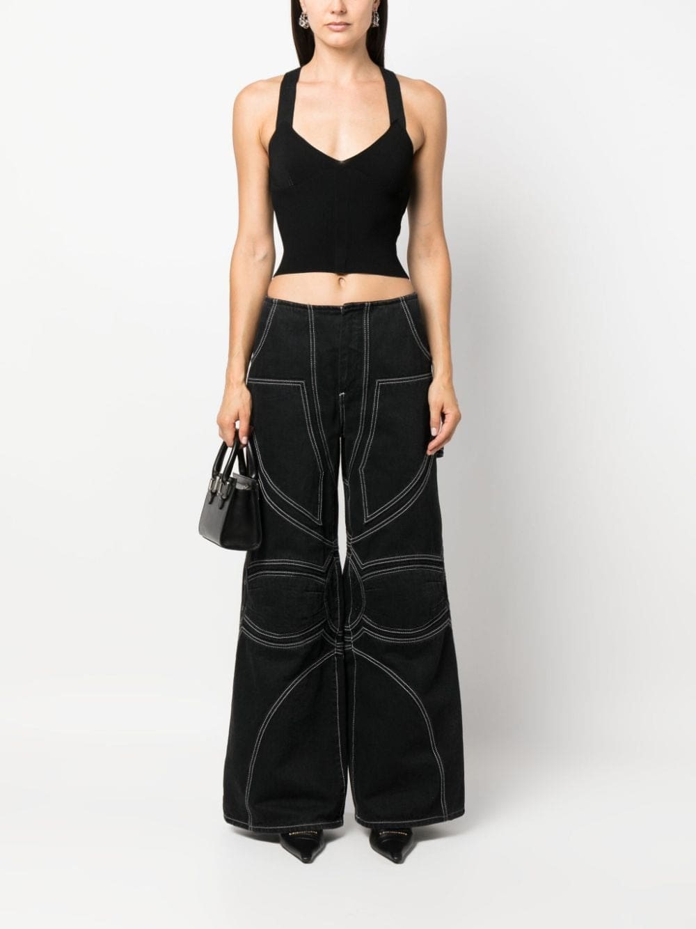 Off-White logo-strap V-neck top - Image 2