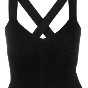 Off-White logo-strap V-neck top