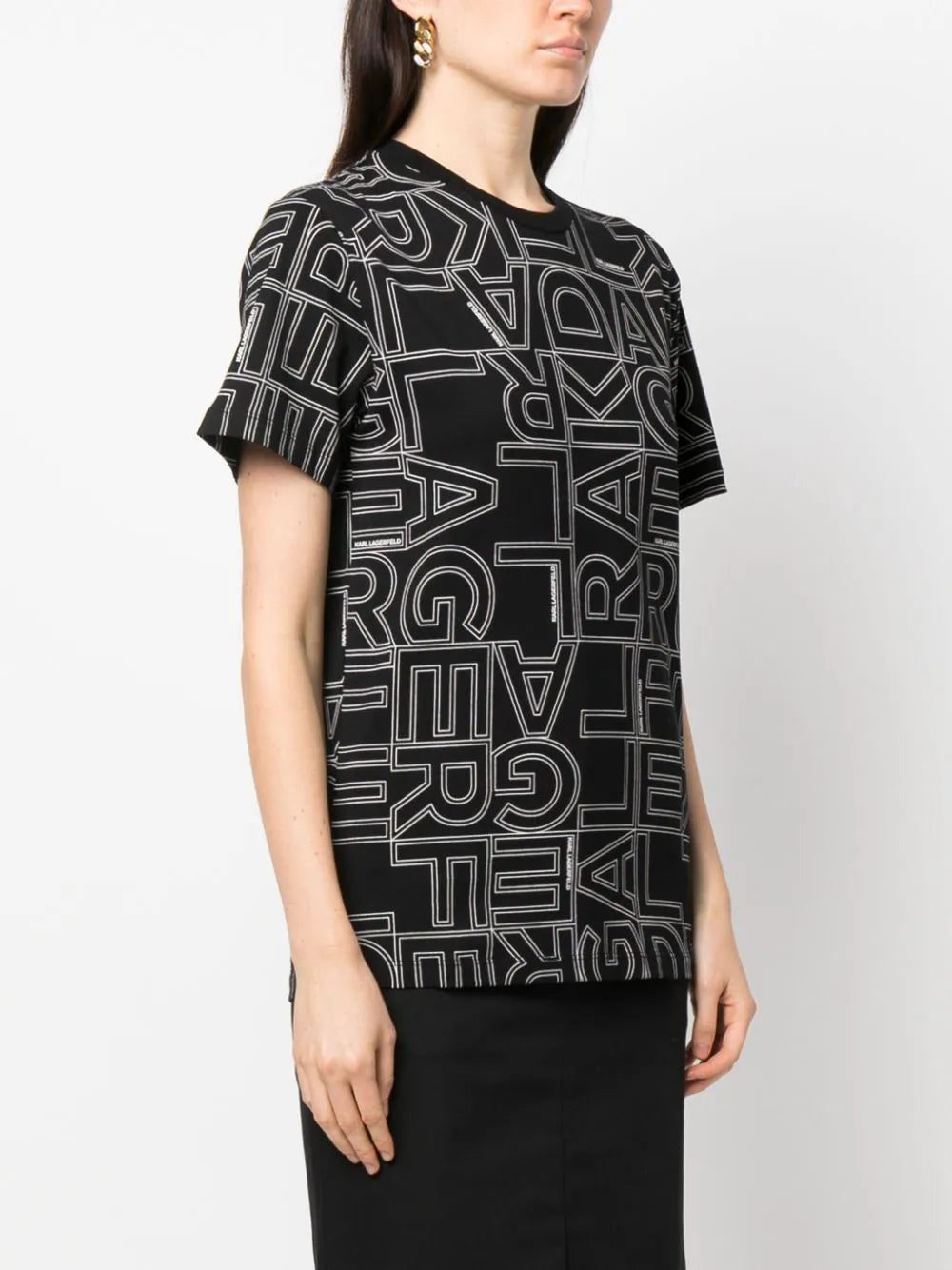Karl Lagerfeld monogram-pattern cotton T-shirt - Image 3
