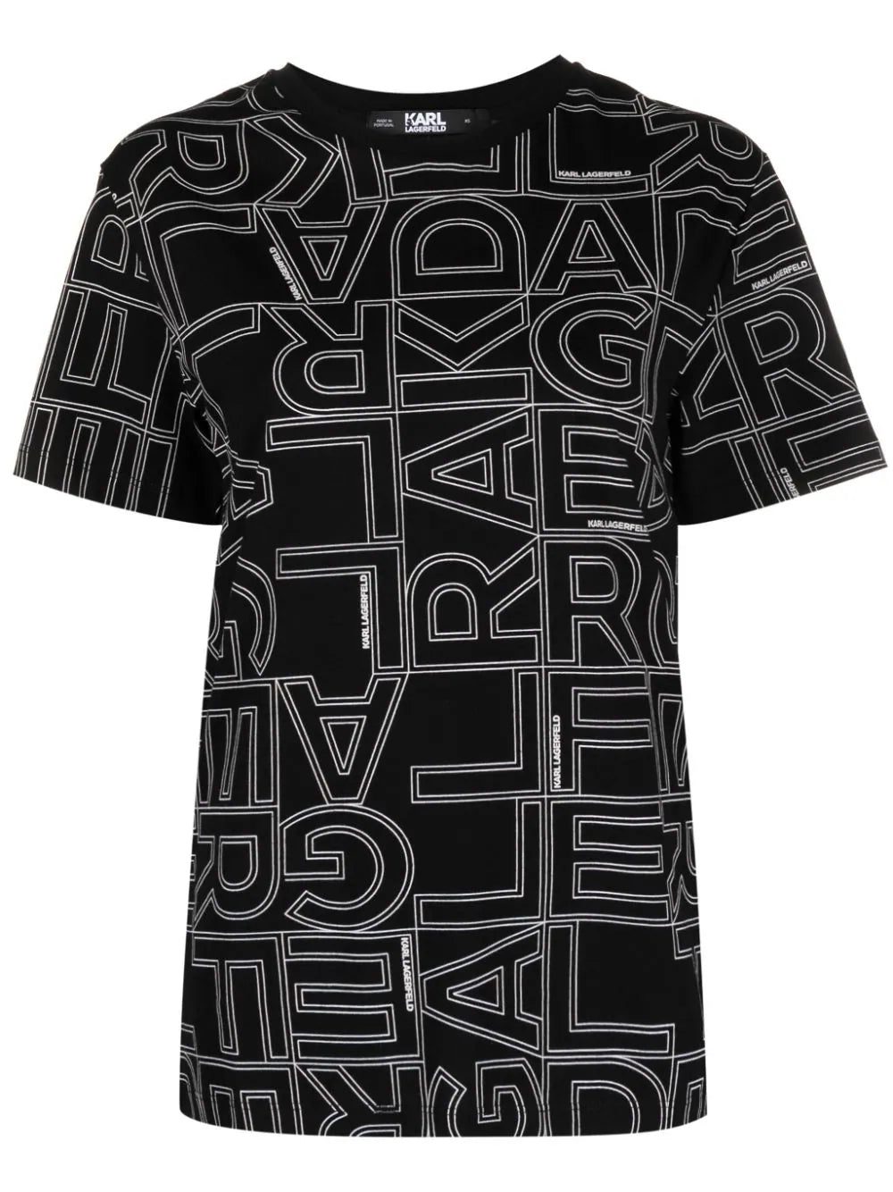 Karl Lagerfeld monogram-pattern cotton T-shirt