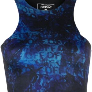 Off-White all-over logo-print crop top