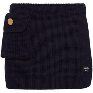 Prada ribbed-knit wool miniskirt