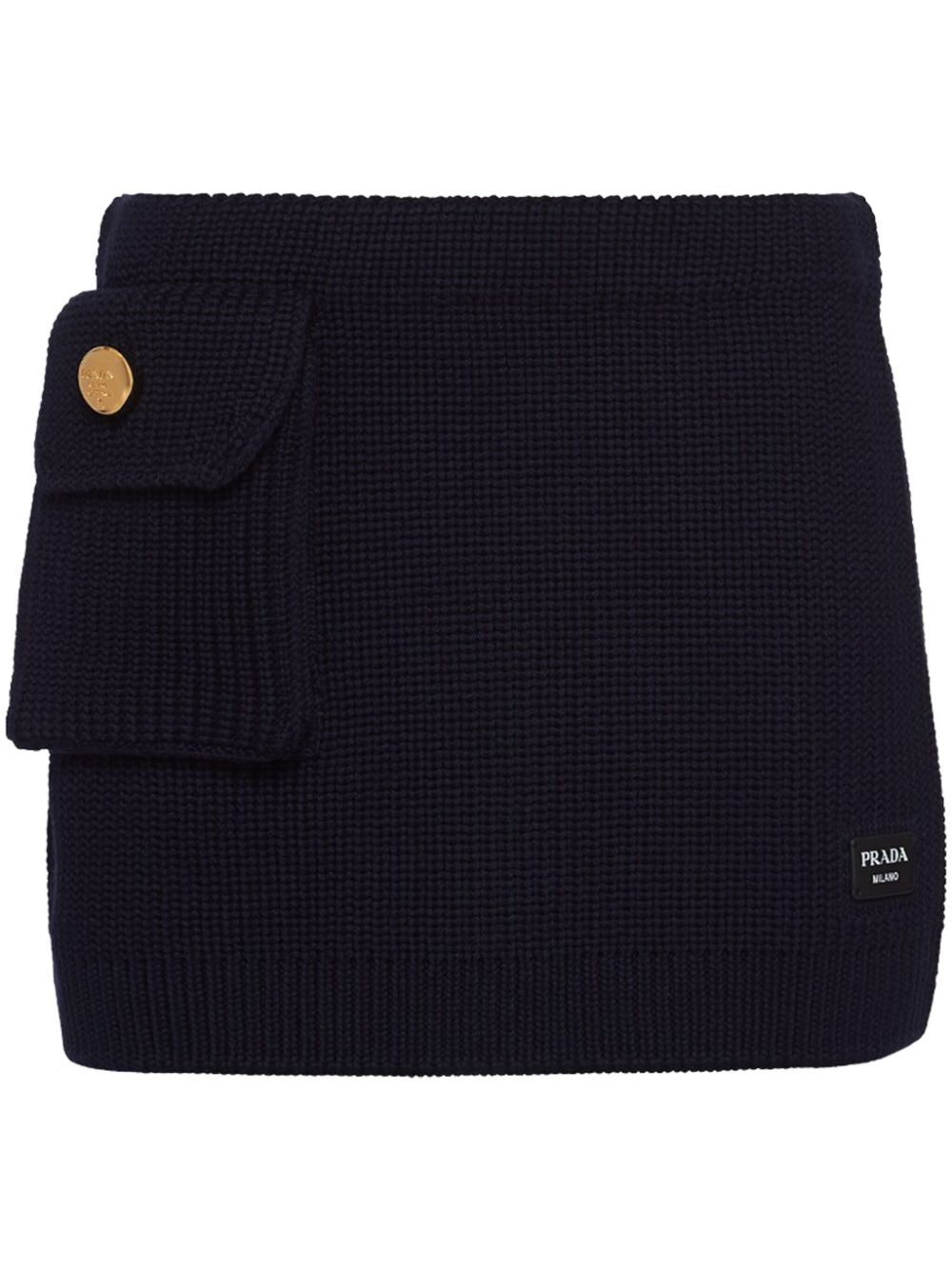 Prada ribbed-knit wool miniskirt