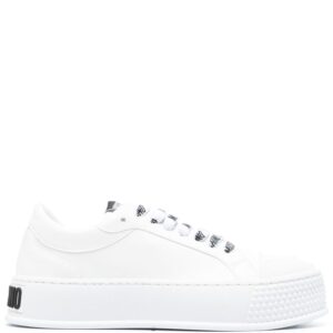 Moschino embossed-logo faux-leather sneakers