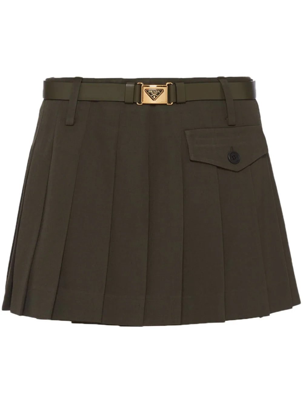 Prada pleated wool mini skirt