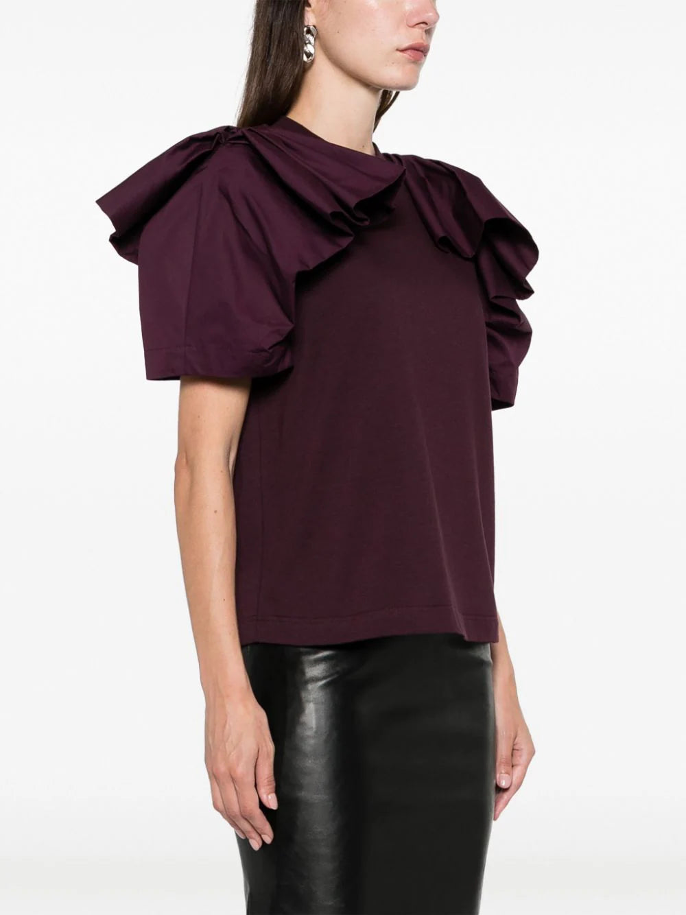 Alexander McQueen ruffled cotton top - Image 3