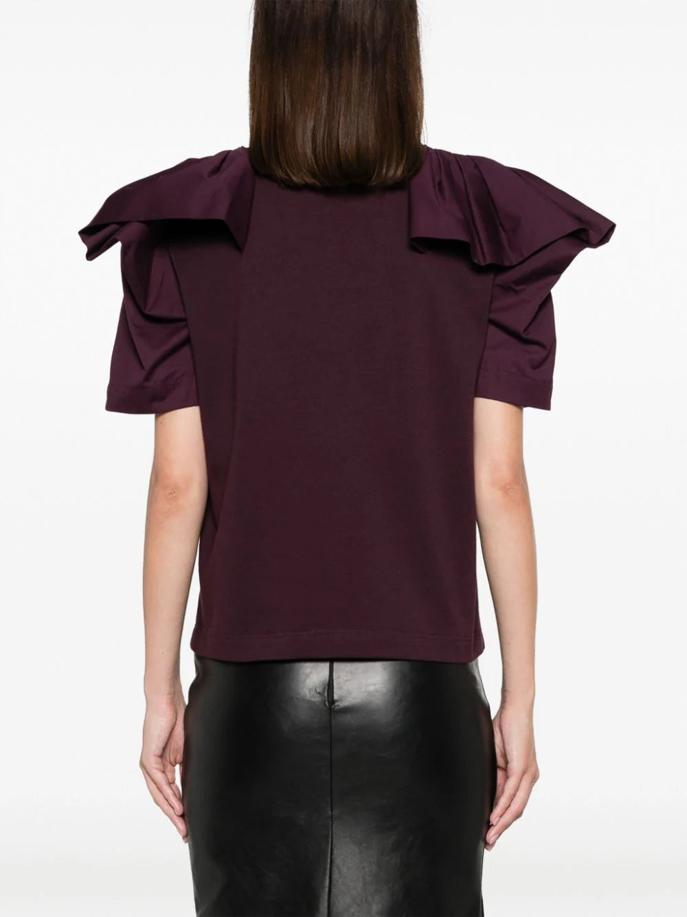 Alexander McQueen ruffled cotton top - Image 4