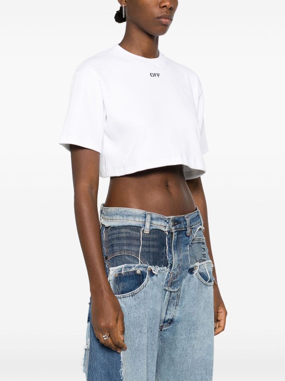 Off-White Off-Stamp cropped T-shirt - Image 3