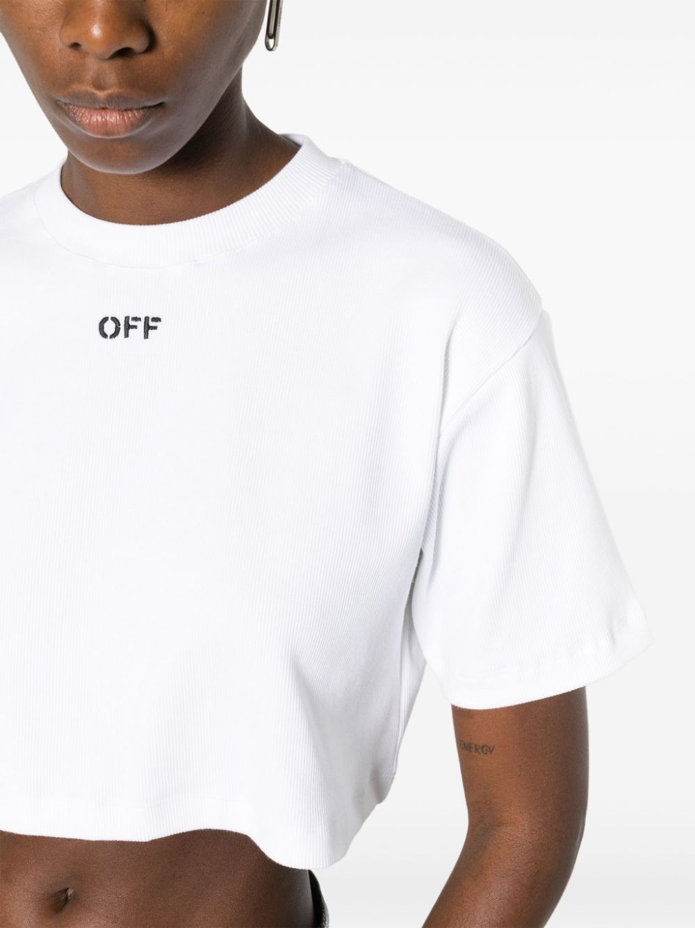 Off-White Off-Stamp cropped T-shirt - Image 5