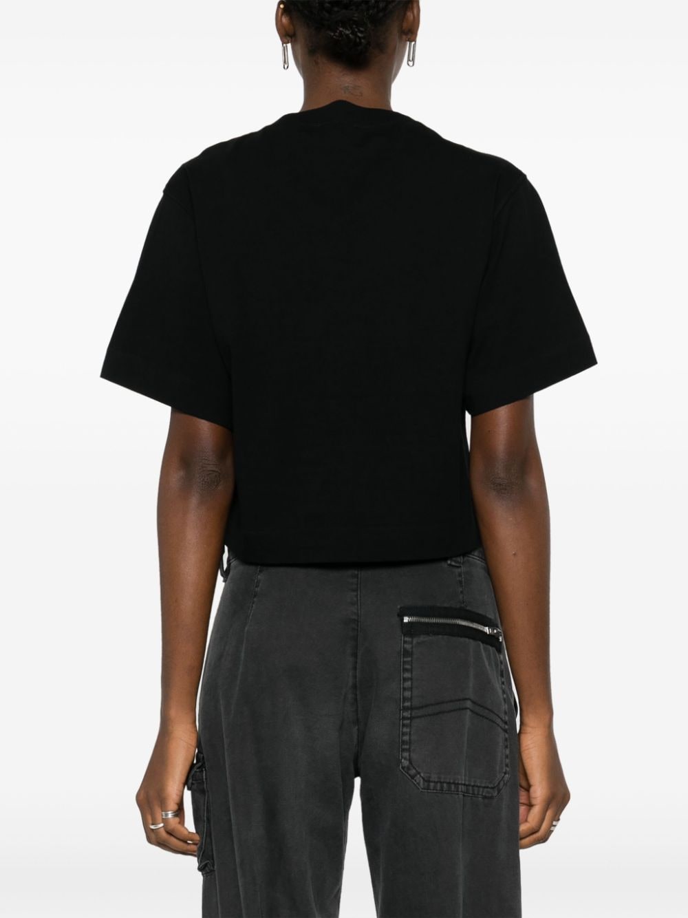 Off-White Bookish logo-print cropped T-shirt - Image 4