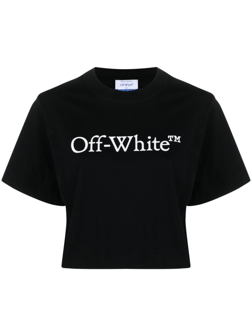 Off-White Bookish logo-print cropped T-shirt