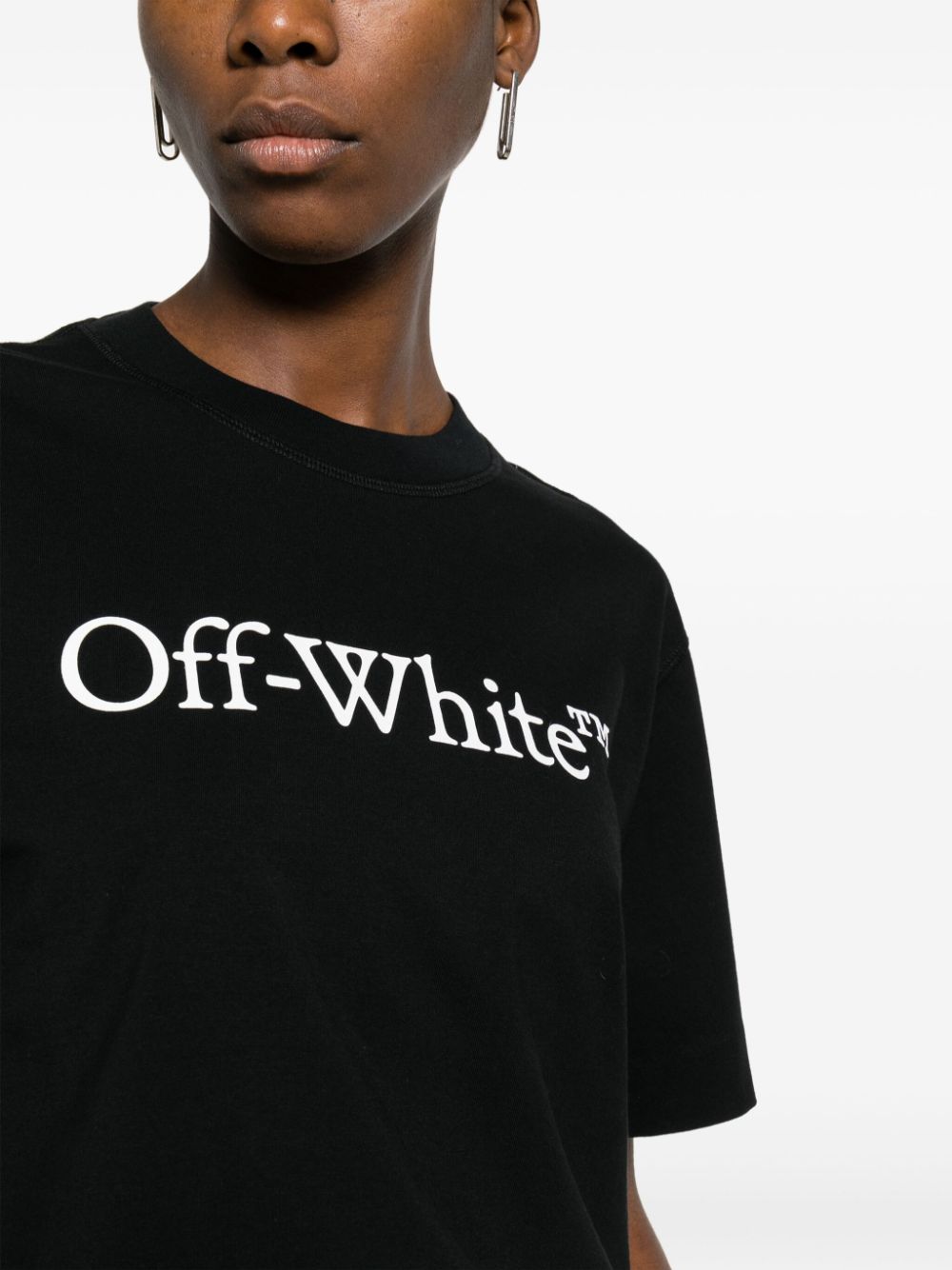 Off-White Bookish logo-print cropped T-shirt - Image 5