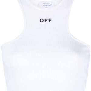Off-White Off-Stamp ribbed crop top